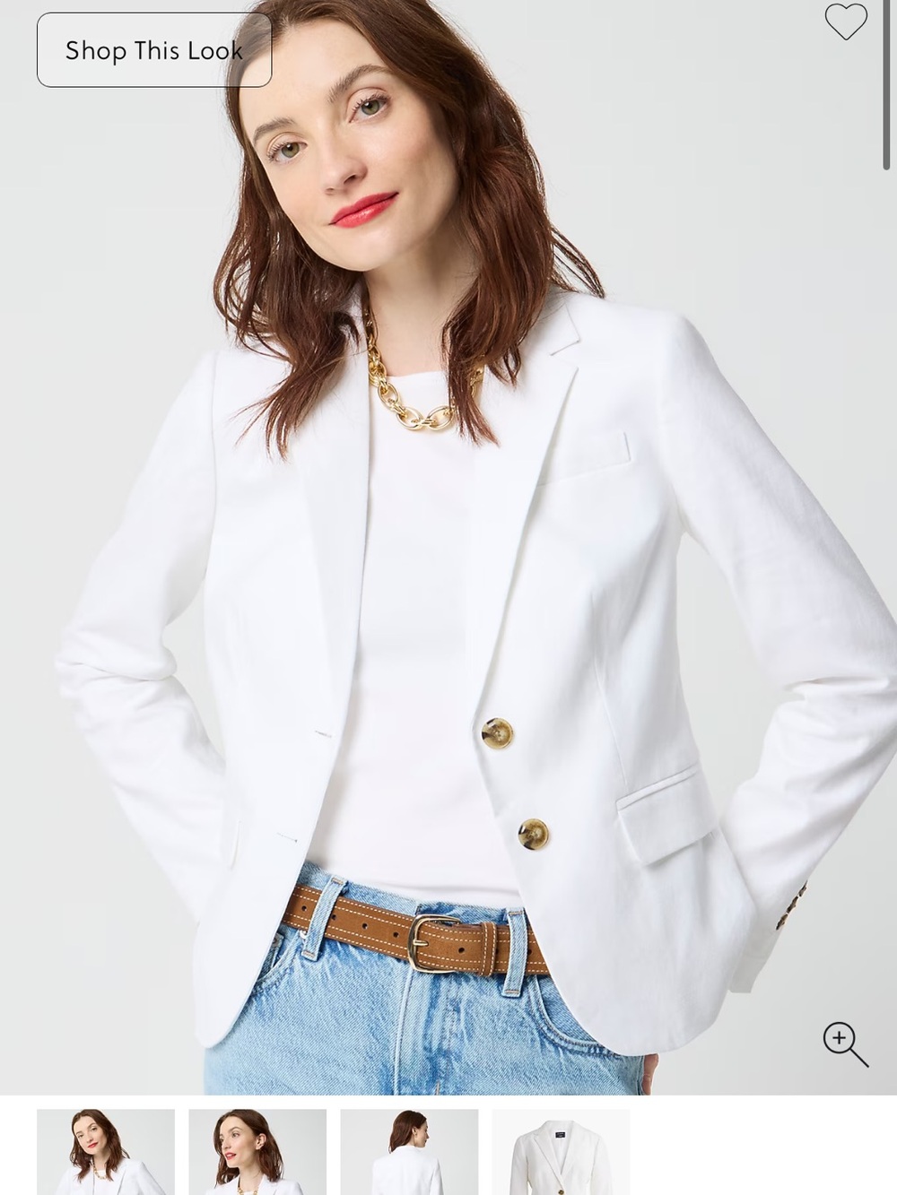 J Crew White Linen Blazer